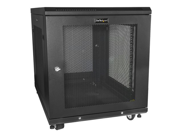 Startech 12U Server Rack Cabinet, 4-Post Adjustable Depth (2" to 30")Network Equipment Rack Enclosure w/Casters/Cable Management/Shelf/Locking, Dell PowerEdge, HP ProLiant, ThinkServer - 12U Rack Cabinet (RK1233BKM) - Rack cabinet - black - 12U - 31"