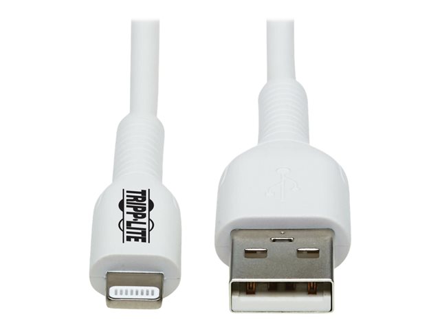 Eaton Tripp Lite Series Safe-IT USB-A to Lightning Sync/Charge Antibacterial Cable (M/M), MFi Certified, White, 1 m (3.3 ft.) - Lightning cable - Lightning / USB - 1 m