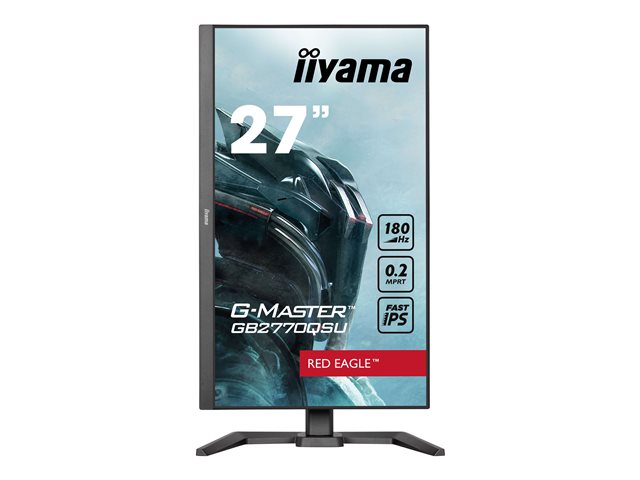 iiyama G-MASTER Red Eagle GB2770QSU-B6 - LED monitor - gaming - 27" - 2560 x 1440 WQHD @ 180 Hz - Fast IPS - 400 cd/m² - 1200:1 - 0.2 ms - HDMI, DisplayPort - speakers - black, matte
