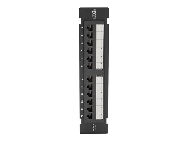 Eaton Tripp Lite Series Cat6 Wall-Mount 12-Port Patch Panel - PoE+ Compliant, 110/Krone, 568A/B, RJ45 Ethernet, TAA - patch panel - TAA Compliant