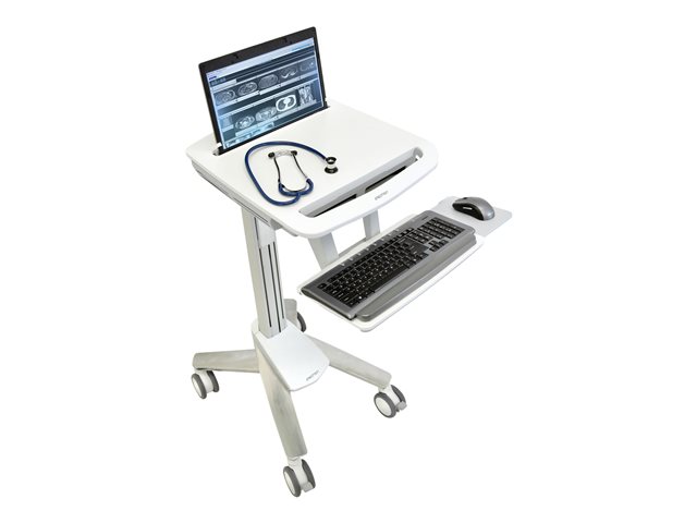 Ergotron StyleView EMR Laptop Cart - Cart for notebook / keyboard / mouse / barcode scanner - plastic, aluminium, zinc-plated steel - grey, white, polished aluminium - screen size: up to 17.3"