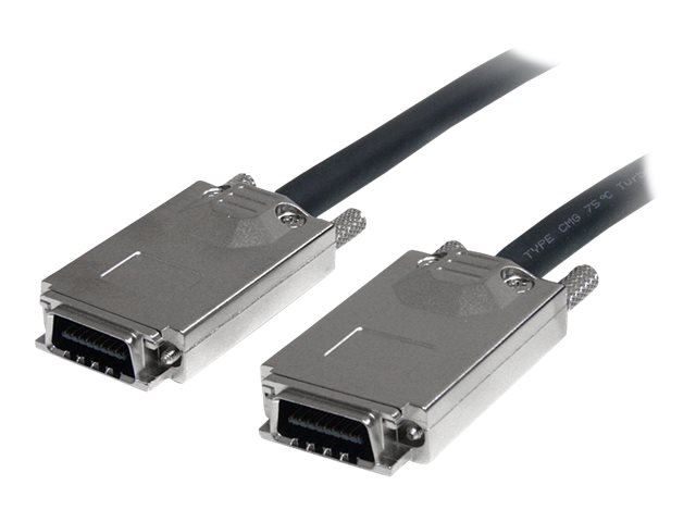 StarTech.com 1m Infiniband External SAS Cable - SFF-8470 to SFF-8470 - Up to 6 Gbps (SAS7070S100) - SAS external cable - SAS 6Gbit/s - 4-Lane - 4 x InfiniBand (P) to 4 x InfiniBand (P) - 1 m - thumbscrews - black