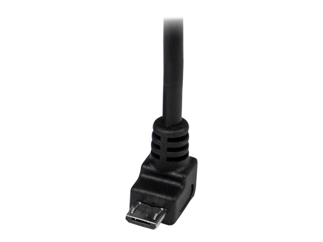 StarTech 2m Micro USB Cable Cord - A to Down Angle Micro B - Down Angled Micro USB Cable - 1x USB A (M), 1x USB Micro B (M) - Black (USBAUB2MD) - USB cable - Micro-USB Type B (M) to USB (M) - USB 2.0 - 2 m - molded, 90° connector - black