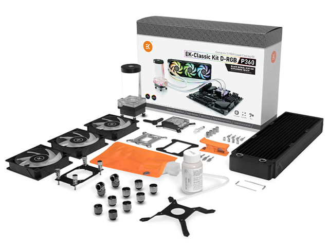 EK-Classic Kit P360 D-RGB - Black Nickel Edition Intel/AMD for Liquid Cooling