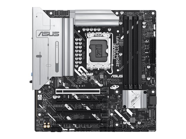 ASUS PRIME Z890M-PLUS WIFI - Motherboard - micro ATX - LGA1851 Socket - Z890 Chipset - USB-C 3.2 Gen 2x2, USB 3.2 Gen 2, USB 3.2 Gen 1, USB-C 3.2 Gen 1 - Wi-Fi 7, Bluetooth, 2.5 Gigabit LAN - onboard graphics (CPU required) - HD Audio (8-channel)