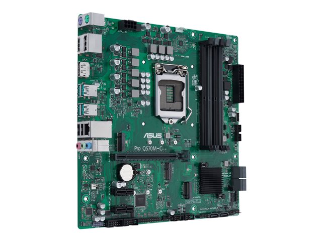 ASUS Pro Q570M-C/CSM - Motherboard - micro ATX - LGA1200 Socket - Q570 Chipset - USB 3.2 Gen 2, USB-C Gen1, USB 3.2 Gen 1 - Gigabit LAN - onboard graphics (CPU required) - HD Audio (8-channel)