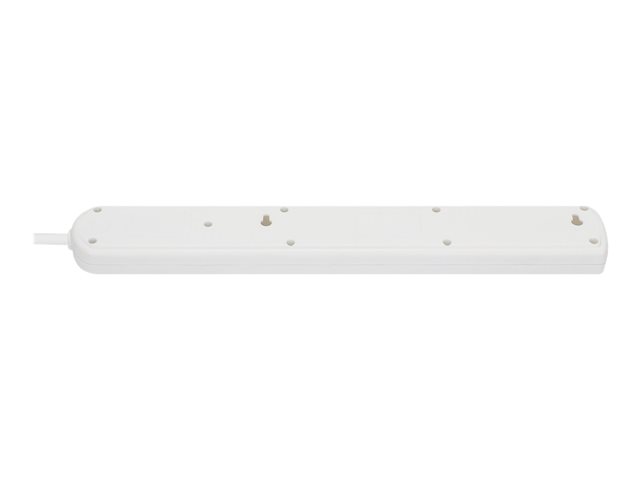 Manhattan Power Distribution Unit UK, x6 gang/output with on/off switch (neon) and Surge Protection, 2m cable, 13A, White, Extension Lead, PDU, Power Strip, Three Year Warranty - power strip