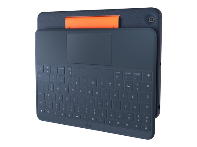 Logitech Rugged Combo 3 Touch for Education - Keyboard and folio case - with trackpad - Apple Smart connector - QWERTY - UK - academic - for Apple 10.2-inch iPad (7th generation, 8th generation, 9th generation)