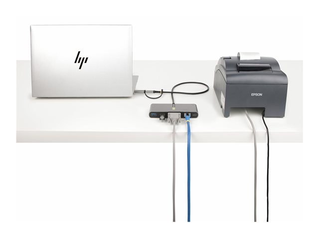 StarTech.com 2-Port USB-C/USB-A Hub with GbE and RS232 Serial, 2x USB-A - hub - 2 ports