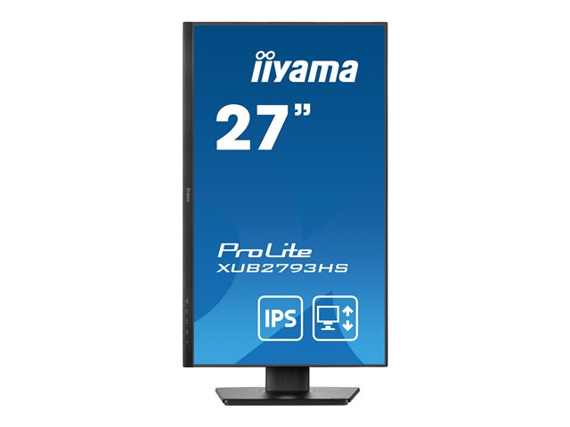iiyama ProLite XUB2793HS-B7 - LED monitor - 27" - 1920 x 1080 Full HD (1080p) @ 100 Hz - IPS - 300 cd/m² - 1300:1 - 1 ms - HDMI, DisplayPort - speakers - matte black