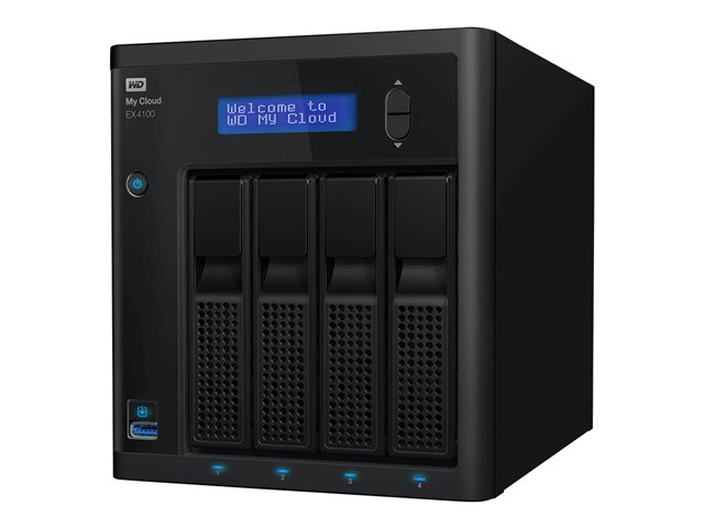 WD My Cloud EX4100 WDBWZE0400KBK - NAS server - 4 bays - 40 TB - HDD 10 TB x 4 - RAID RAID 0, 1, 5, 10, JBOD, 5 hot spare - RAM 2 GB - Gigabit Ethernet - iSCSI support