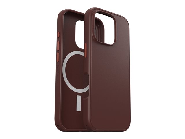 OtterBox Symmetry Series - Back cover for mobile phone - MagSafe compatibility - polycarbonate layer, thermoplastic elastomer (TPE) - brick red - for Apple iPhone 16 Pro