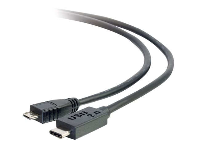 C2G 2m USB 3.1 Gen 1 USB Type C to USB Micro B Cable - USB C Cable Black - USB-C cable - 24 pin USB-C to Micro-USB Type B - 2 m