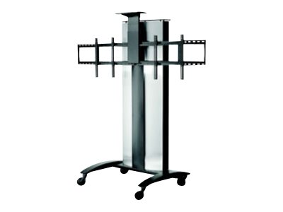 Peerless-AV SmartMount SR555E cart - for 2 flat panels / video conferencing system - textured black powder