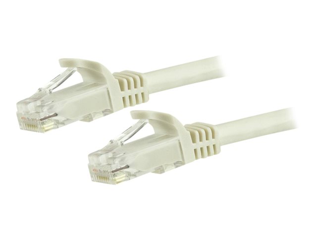 StarTech.com 7.5m CAT6 Ethernet Cable, 10 Gigabit Snagless RJ45 650MHz 100W PoE Patch Cord, CAT 6 10GbE UTP Network Cable w/Strain Relief, White, Fluke Tested/Wiring is UL Certified/TIA - Category 6 - 24AWG (N6PATC750CMWH) - Patch cable - RJ-45 (M) to RJ-