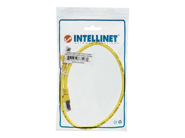 Intellinet Network Patch Cable, Cat6A, 10m, Yellow, Copper, S/FTP, LSOH / LSZH, PVC, RJ45, Gold Plated Contacts, Snagless, Booted, Lifetime Warranty, Polybag - patch cable - 10 m - yellow