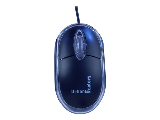Urban Factory Cristal Mouse Optical USB 2.0, 800dpi, Internal Light, Black - mouse - USB - black, transparent