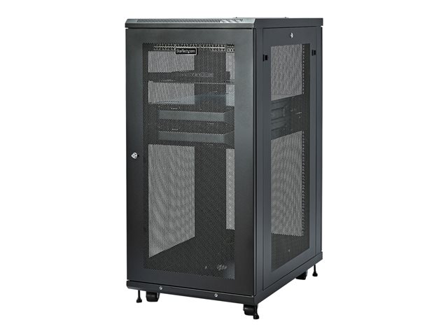 Startech 24U Server Rack Cabinet, 4-Post Adjustable Depth (2" to 30") Network Equipment Rack Enclosure w/Casters/Cable Management/Shelf/Locking Dell PowerEdge, HP ProLiant ThinkServer - 24U Rack Cabinet (RK2433BKM) - Rack cabinet - 24U - 31"