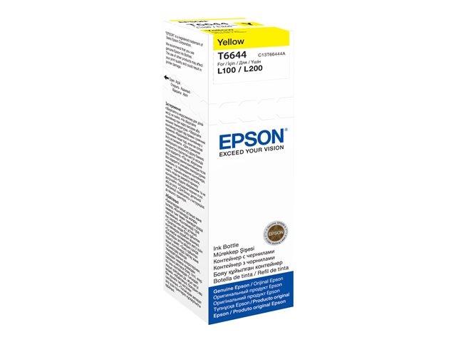 Epson Ink Cartridges, T6644, 4 colour ink bottles, Singlepack, 1 x 70.0 ml Yellow
