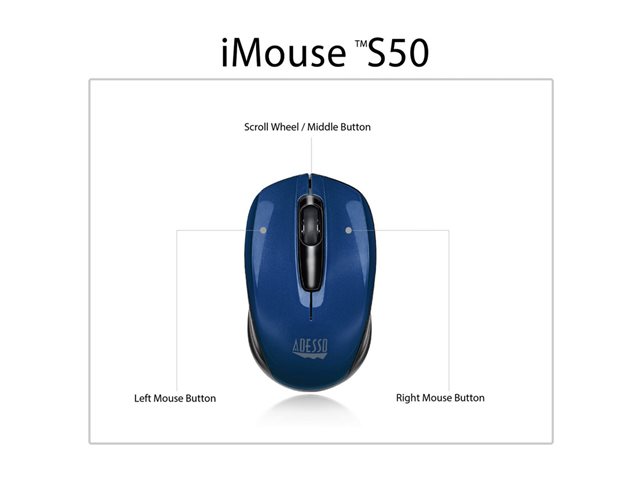 Adesso iMouse S50L - mouse - 2.4 GHz