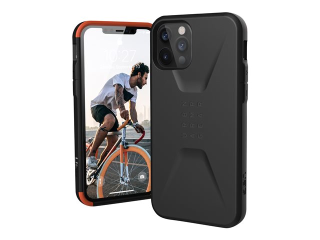 UAG Rugged Case for iPhone 12/12 Pro 5G [6.1-inch] - Civilian Black - Back cover for mobile phone - rugged - black - 5.4" - for Apple iPhone 12, 12 Pro