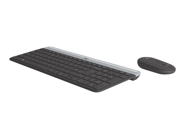 Logitech Slim Wireless Combo MK470 - Keyboard and mouse set - wireless - 2.4 GHz - QWERTY - UK - graphite