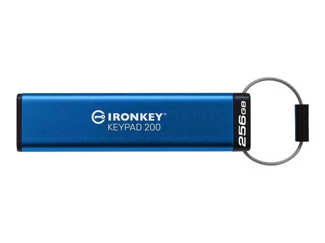 Kingston IronKey Keypad 200 - USB flash drive - encrypted - FIPS 140-3 Level 3 - 256 GB - USB 3.2 Gen 1