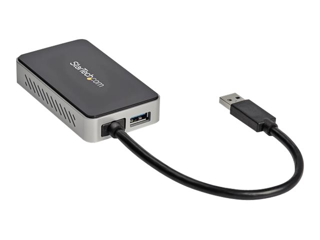 StarTech.com USB 3.0 to DVI Adapter with 1 Port USB Hub - 1920x1200 - External Video & Graphics Card - Dual Monitor Display Adapter - Supports Windows (USB32DVIEH) - external video adapter - T5-302 - 16 MB - black