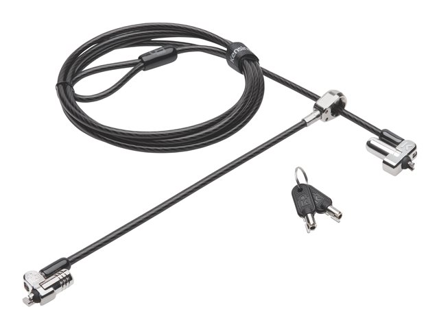 Kensington N17 Keyed Dual Head Laptop Lock for Wedge Shaped Slots - security cable lock