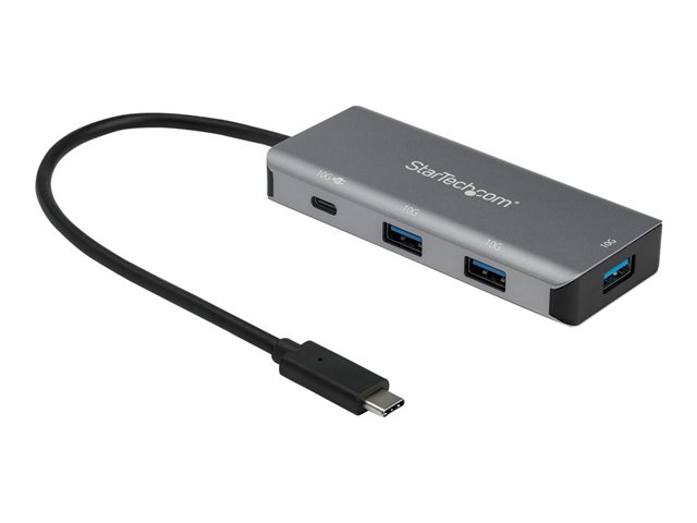 Startech 4 Port USB C Hub (10Gbps) to 3x USB-A & 1x USB-C, 100W Power Delivery Passthrough Charging, Compact/Portable USB 3.1 Gen 2/USB 3.2 Gen 2 Type C Laptop Adapter, Works w/ TB3 - Windows/macOS/Linux - Hub - 1 x USB-C + 3 x USB 3.1 - desktop - for P/N