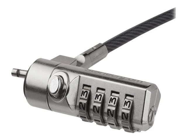 Startech 6.5ft (2m) Laptop Cable Lock, 4 Digit Combination Laptop/Desktop Security Cable Lock for K-Slot Devices/Computers/Monitors, Portable Anti-Theft Vinyl Coated Steel Cable Lock - K Slot Laptop Lock (LTLOCK4D) - Security cable lock - 2 m