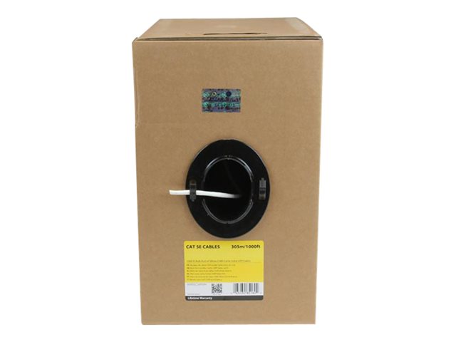 StarTech.com 1000 ft Bulk Roll of White CMR Cat5e Solid UTP Riser Cable - Cat 5e Riser Cable - Cat.5e CMR Ethernet Cable - 24 AWG - White (WIR5ECMRWH) - bulk cable - 304.9 m - white