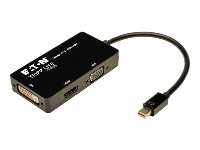 Eaton Tripp Lite Series 6in Mini DisplayPort to VGA / DVI / HDMI Adapter Converter mDP 6" - video converter - black