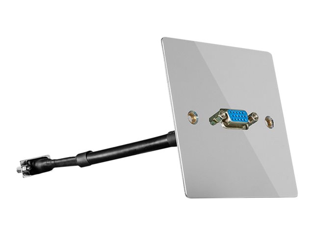 LINDY Single Gang VGA Wall Plate, Metal - flush mount wallplate