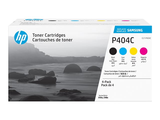 HP CLT-P404C - 4-pack - black, yellow, cyan, magenta - original - toner cartridge (SU365A) - for Samsung CLX-3302, 3303, 3304, 3307, Xpress SL-C432, C433, C462, C463, C467, C482, C483