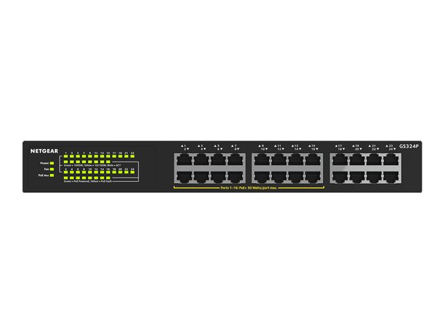 NETGEAR GS324P - switch - 24 ports - unmanaged - rack-mountable