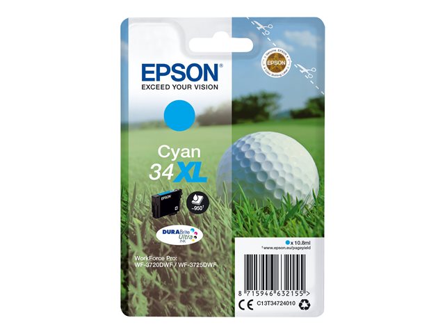 Epson 34XL - XL - cyan - original - ink cartridge