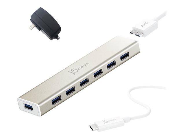 j5create JCH377 - hub - USB Type-C - 7 ports