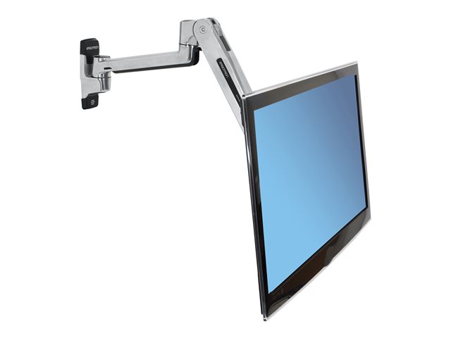 Ergotron LX Sit-Stand Wall Mount LCD Arm - Mounting kit (wall arm, mounting base, VESA adapter, extension arm bracket) for LCD display - aluminium - polished aluminium - screen size: 42" - wall-mountable
