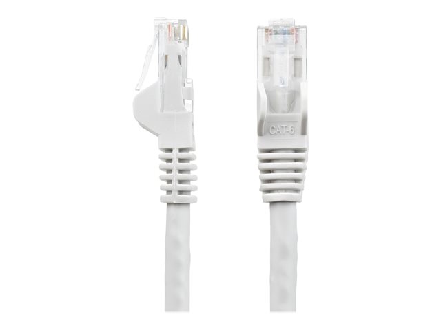 StarTech.com 100ft CAT6 Ethernet Cable, 10 Gigabit Snagless RJ45 650MHz 100W PoE Patch Cord, CAT 6 10GbE UTP Network Cable w/Strain Relief, White, Fluke Tested/Wiring is UL Certified/TIA - Category 6 - 24AWG (N6PATCH100WH) - patch cable - 30.5 m - white