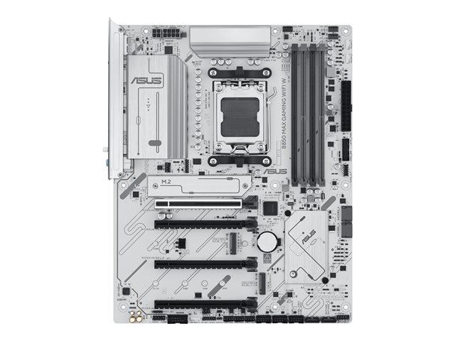 ASUS B850 MAX GAMING WIFI W - Motherboard - ATX - Socket AM5 - AMD B850 Chipset - USB-C 3.2 Gen2, USB-C 3.2 Gen 1, USB 3.2 Gen 2, USB 3.2 Gen 1 - Wi-Fi 6E, Bluetooth, 2.5 Gigabit LAN - onboard graphics (CPU required) - HD Audio (8-channel)