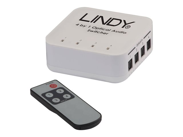 Lindy 4 Way TosLink Digital Optical Audio Switch - audio switch - 4 ports