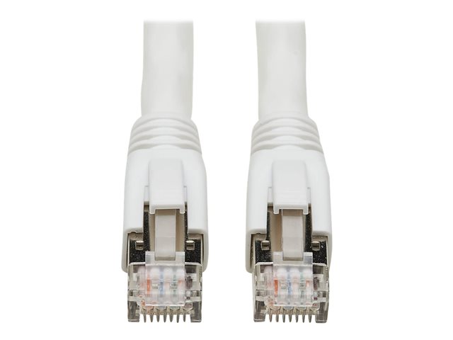 Eaton Tripp Lite Series Cat8 25G/40G Certified Snagless Shielded S/FTP Ethernet Cable (RJ45 M/M), PoE, White, 15 ft. (4.57 m) - patch cable - 4.572 m - white