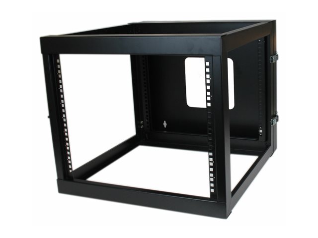 StarTech.com "8U Hinged Open Frame Wall Mount Network Rack - 4-Post 22"" Depth Swing Out Computer Equipment Rack - 140lbs capacity (RK819WALLOH)" - rack - 8U