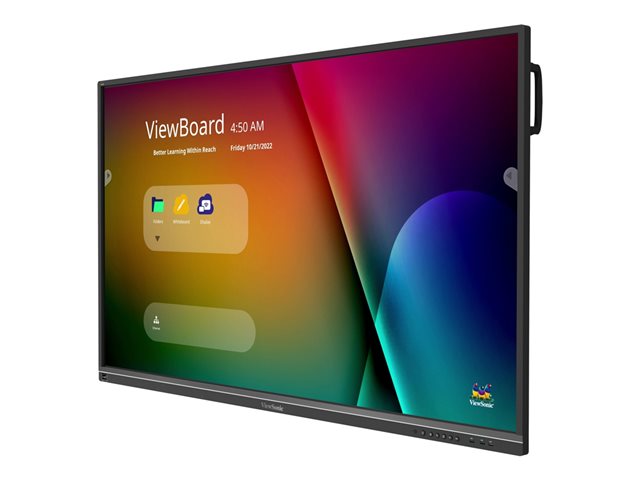 ViewSonic ViewBoard IFP6550-5F - 65" Diagonal Class 50-5F Series LED-backlit LCD display - interactive - with touchscreen (multi touch) / optional slot-in PC capability - 4K UHD (2160p) 3840 x 2160 - Direct LED