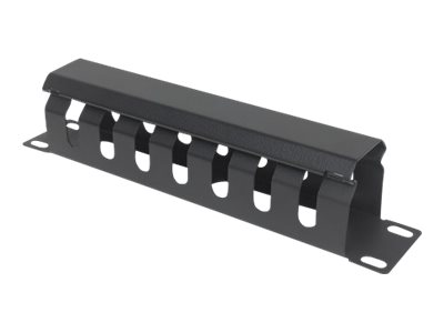 Intellinet 10" Cable Management Panel, 1U, Covered, Black - cable management panel - 1U