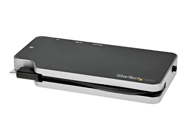 StarTech.com USB C Multiport Adapter, USB-C to 4K HDMI or VGA Display/Video/Monitor with 100W Power Delivery Pass-through, 10Gbps USB Hub, MicroSD, Ethernet, USB 3.1 Gen 2 Type-C Mini Dock - Works w/ Thunderbolt 3 (CDP2HVGUASPD) - docking station - USB-C