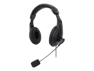 HEADSET STEREO USB-A OVER-EAR- POLYBAG ADJUSTABLE MICROPHONE
