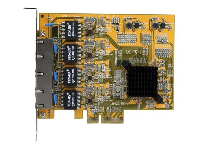 StarTech.com 4 Port Gigabit NIC PCIe Network Card - Quad Port Adapter (ST1000SPEX43) - Network adapter - PCIe - Gigabit Ethernet x 4 - yellow