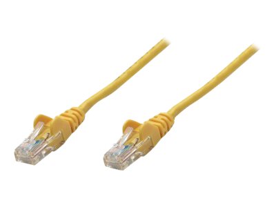 Intellinet Network Patch Cable, Cat6, 1m, Yellow, Copper, U/UTP, PVC, RJ45, Gold Plated Contacts, Snagless, Booted, Lifetime Warranty, Polybag - patch cable - 1 m - yellow
